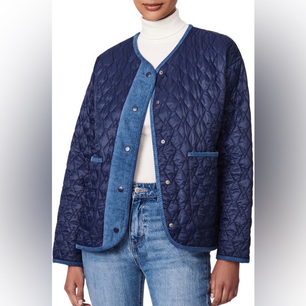 Bernardo Corduroy Trim Quilted Liner Jacket size small